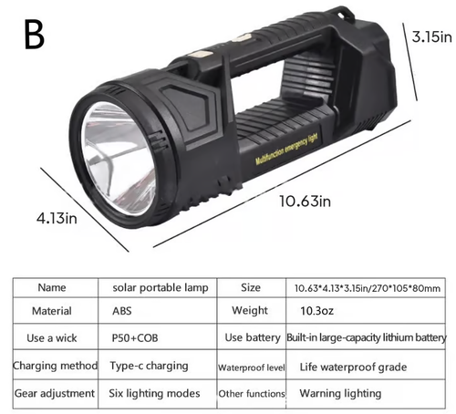 Multifunctional LED Solar Flashlight