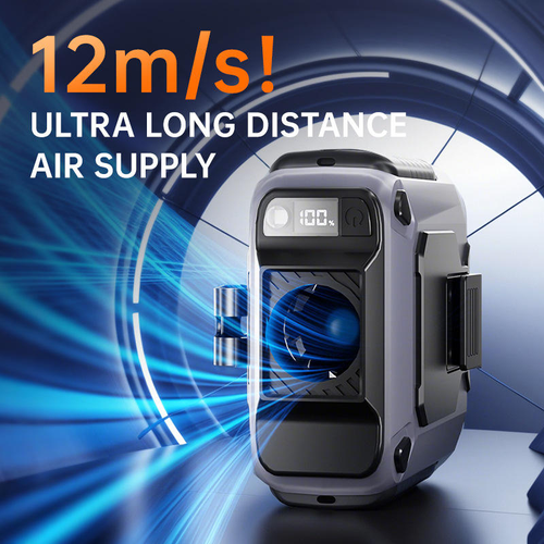 The latest upgraded version of portable USB rechargeable mobile power supply hands-free waist clip fan strong wind suitable for outdoor work sports hiking