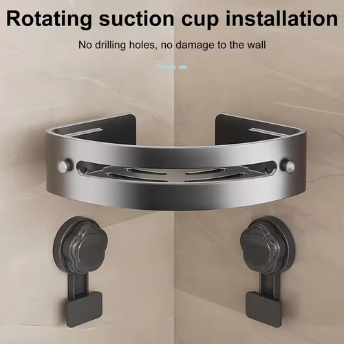 Multifunctional double-layer rust-proof bathroom corner storage rack with strong load-bearing capacity, shampoo and lotion rack, efficient space-saving storage rack