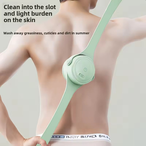 Newest Double Handle Silicone Multifunctional Bath Brush Soft Rechargeable Face Washing Brush Long Handle Handheld Electric Body Brush