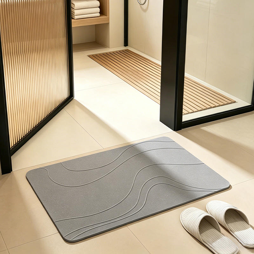 Quick-drying, mold-resistant, and highly absorbent non-slip bathroom mat (2.5mm, 60x90cm)