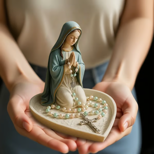 🔥 Virgin Mary and Jesus Rosary Holder (Set of 2) — ⌛ Limited-Edition Handcrafted Collector's Item