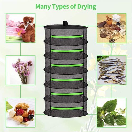 Convenient Durable 2-6 Layer Folding Mesh Hanging Basket Dryer Net Breathable Herb Drying Rack Space-Saving Clothing Food