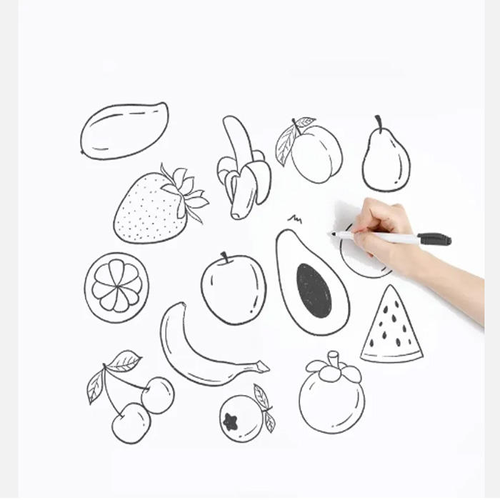 Large electrostatic whiteboard sheet washable surface compatible with whiteboard markers and erasers (60cm x 10m).