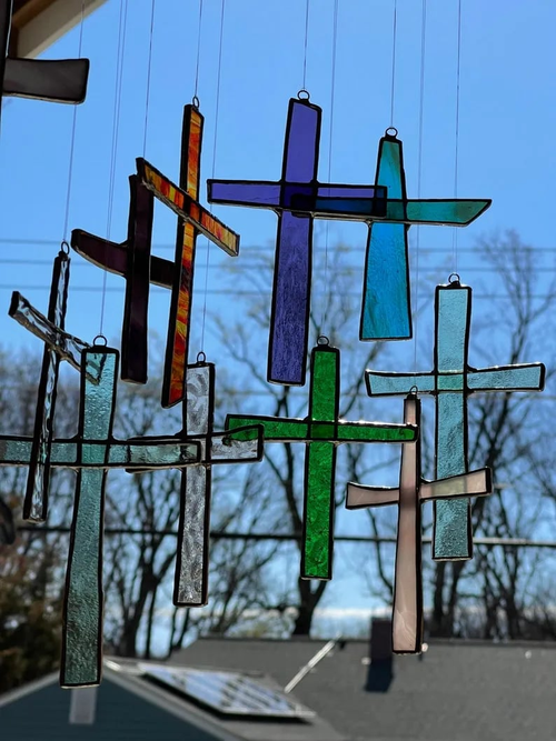 Cross Suncatcher Let God Light Shine Through Your Home with Beautiful Rainbow Blessings