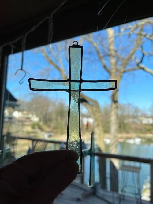 Cross Suncatcher Let God Light Shine Through Your Home with Beautiful Rainbow Blessings