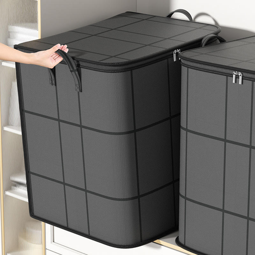 2 Pack Extra-Large Clothes Storage Bags（50*50*70）, Closet Organizers Storage Containers, Collapsible Storage Bins with Reinforced Handles, Sturdy Zippers, for Clothing, Blanket, Comforters, Under-Bed Storage