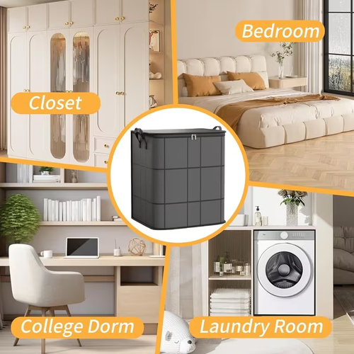 2 Pack Extra-Large Clothes Storage Bags（50*50*70）, Closet Organizers Storage Containers, Collapsible Storage Bins with Reinforced Handles, Sturdy Zippers, for Clothing, Blanket, Comforters, Under-Bed Storage