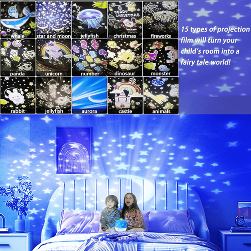 Projector Night Light for Kids 15 Sets of FilmsType-C Charging
