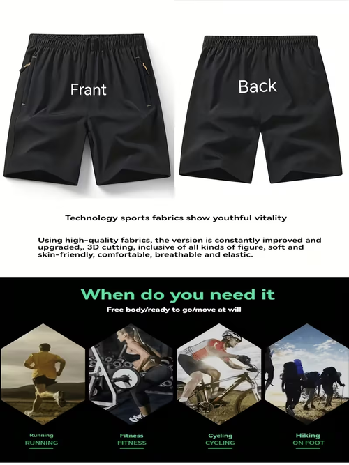 3 Pack Men's Lightweight Summer Athletic Shorts Loose Fit Plus Size Breathable Stylish Black Gray Dark Blue