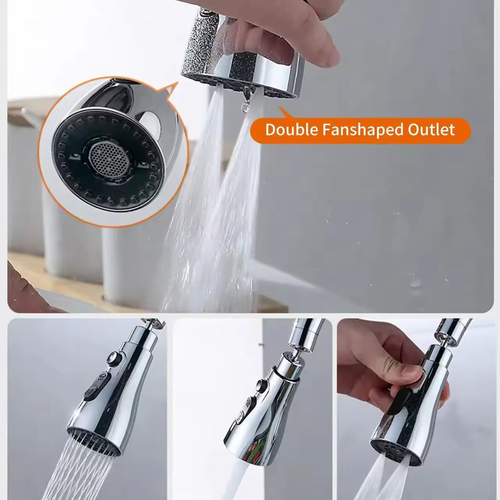 360° Rotatable -3 Function Kitchen Faucet Spray Head