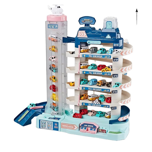 City Car Park Building Car Building Adventure Rail Car Electric Children Parking Lot Toys Mini Parking Lot Model Toy