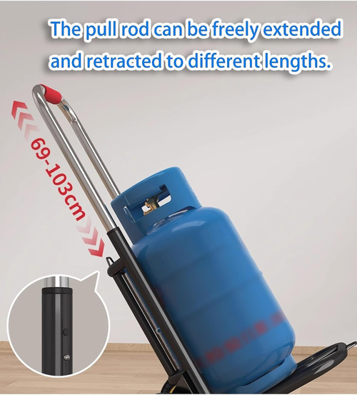 Iron Stair Climbing Cart Foldable Handle Heavy Duty Luggage & Building Material Transport Portable Household Use