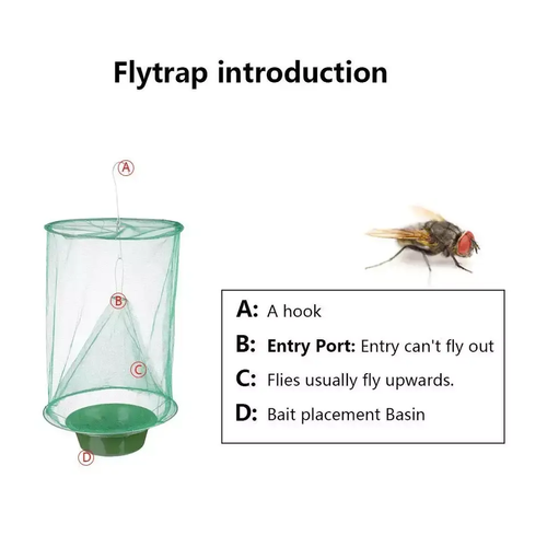 3-pack, includes 15 packs of bait.Portable Folding Wasp Mesh Trap Weatherproof Hanging Hornet Catcher for Patio and Vineyard Use