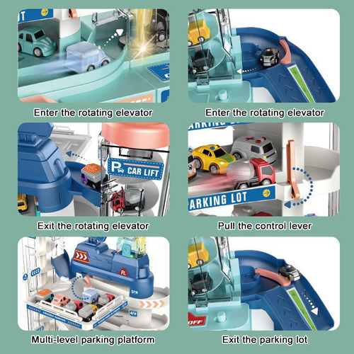 City Car Park Building Car Building Adventure Rail Car Electric Children Parking Lot Toys Mini Parking Lot Model Toy