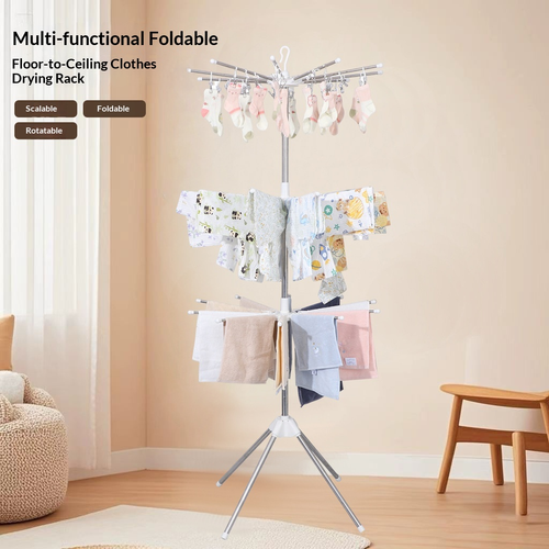3 Layers Folding Hanging Cloth Drying Racks Rotating Garment Rack towel Rack Drying newborn and infant clothing