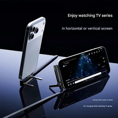 ⚡Officially Licensed | MFi-Certified Cable🔥 2-in-1 Invisible Stand Charging Cable — 240W Fast Charging Cable with Built-in Phone Stand (Buy One, Get One Free)