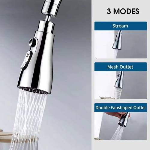 360° Rotatable -3 Function Kitchen Faucet Spray Head
