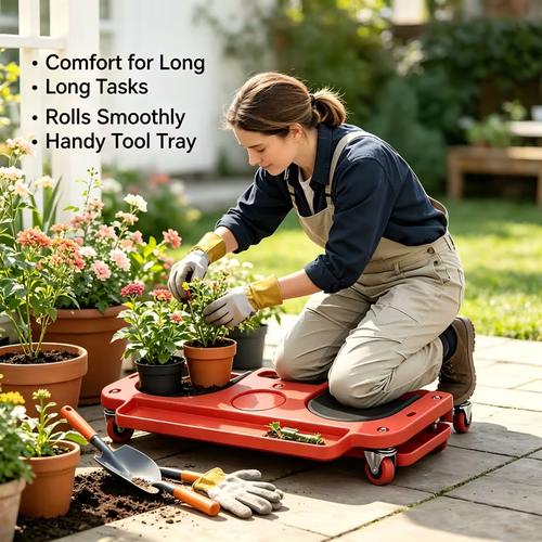 This Rolling Thick Padded Knee Creeper Is Perfect Construction Gear. It'S Lined with Soft Cushioning And Built to Last Forever. A Total Must-Have for All Workers! You Can Slide Around Super Easily, And It Keeps Your Knees Fully Protected