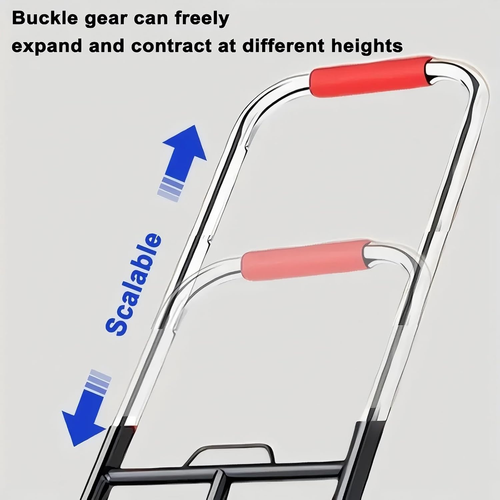 Iron Stair Climbing Cart Foldable Handle Heavy Duty Luggage & Building Material Transport Portable Household Use