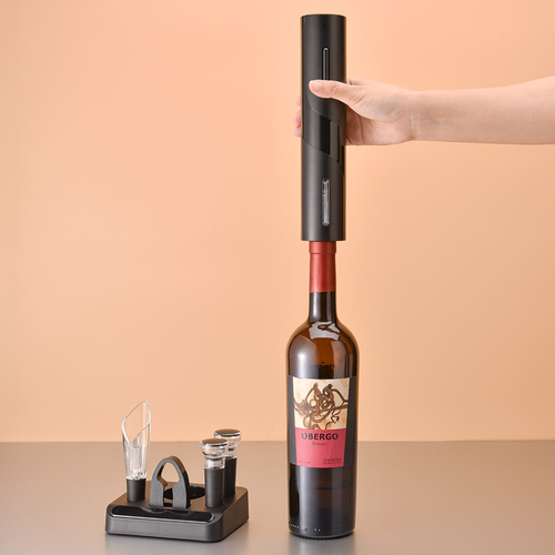 Rechargeable Corkscrew Electric Wine Opener Gift Set with Foil Cutter and Pourer Bottle Stopper