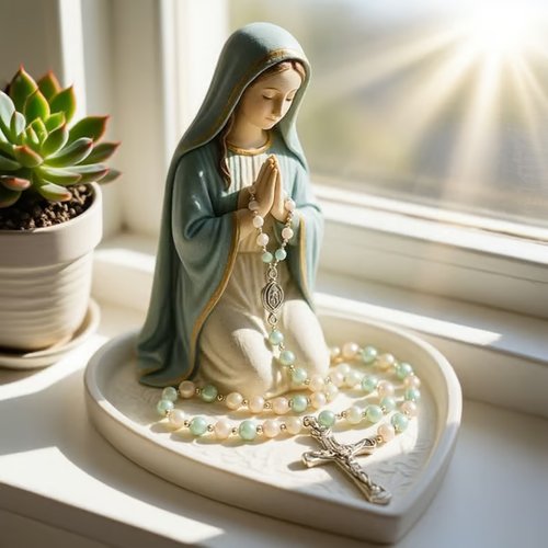 🔥 Virgin Mary and Jesus Rosary Holder (Set of 2) — ⌛ Limited-Edition Handcrafted Collector's Item