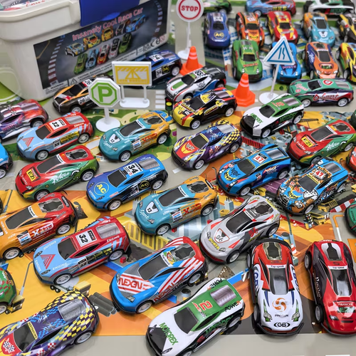 Multifunctional Alloy Racing Car Toy (Pull-Back) — 50-Piece Deluxe Gift Set (1:64 Scale, Includes Plastic Accessories), Gift for Kids