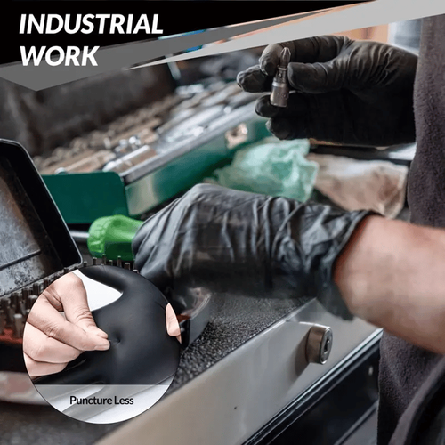 Black powder-free nitrile gloves, latex-free, with anti-slip function, 100 gloves2 boxes