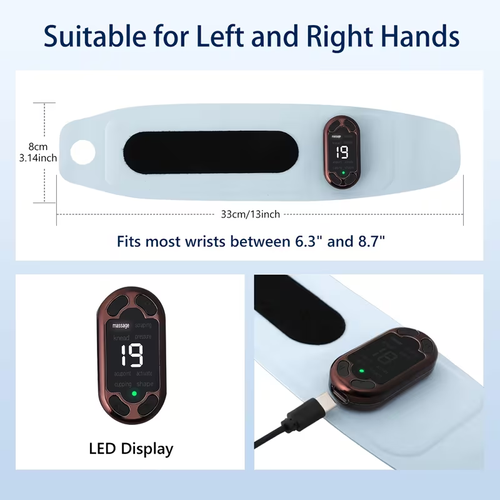 EMS Smart Adjustable Hand Wrist Massage Instrument Wrist Hot Compress Tendon Sheath Full Wrist Electric Massager