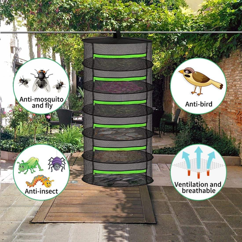 Convenient Durable 2-6 Layer Folding Mesh Hanging Basket Dryer Net Breathable Herb Drying Rack Space-Saving Clothing Food