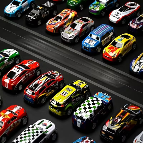 Multifunctional Alloy Racing Car Toy (Pull-Back) — 50-Piece Deluxe Gift Set (1:64 Scale, Includes Plastic Accessories), Gift for Kids