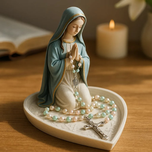 🔥 Virgin Mary and Jesus Rosary Holder (Set of 2) — ⌛ Limited-Edition Handcrafted Collector's Item