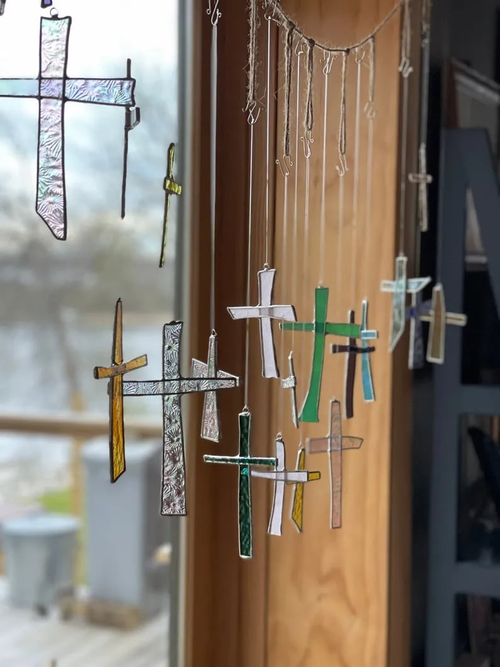 Cross Suncatcher Let God Light Shine Through Your Home with Beautiful Rainbow Blessings
