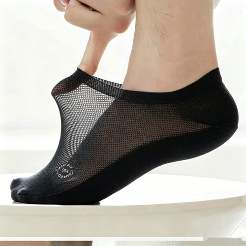 Solid Low Cut Socks Men Casual Knitted Ankle Socks Breathable Sweat-absorbent Non-Slip Cotton Socks