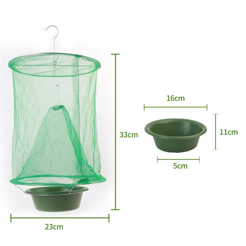3-pack, includes 15 packs of bait.Portable Folding Wasp Mesh Trap Weatherproof Hanging Hornet Catcher for Patio and Vineyard Use