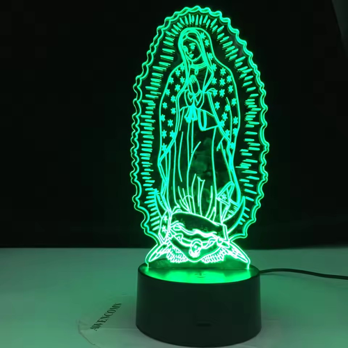 RGB Touch Control Night Light Lamp ABS Base USB Charge 3D Jesus Series Acrylic LED Optical Illusion Lights