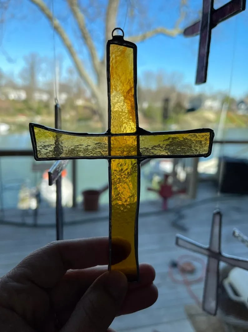 Cross Suncatcher Let God Light Shine Through Your Home with Beautiful Rainbow Blessings