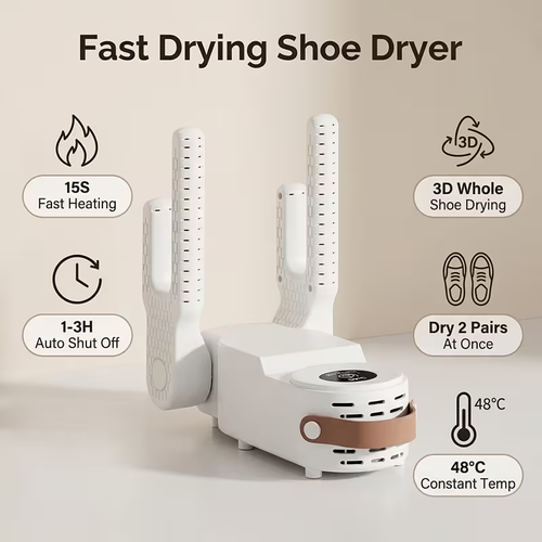 Four-bracket Design 3 in 1 Smart Shoe Dryer Dries Two Pairs of Shoes at a Time Antibacterial and Deodorizing