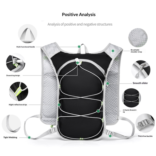 A lightweight water bottle pouch featuring reflective elements, suitable for outdoor hiking, mountaineering, or travel.