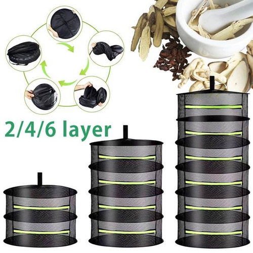 Convenient Durable 2-6 Layer Folding Mesh Hanging Basket Dryer Net Breathable Herb Drying Rack Space-Saving Clothing Food