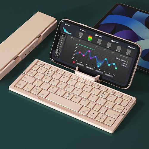Bowknot Fan Ultra-thin Portable Foldable Bluetooth Wireless Keyboard with Office Hidden Stand
