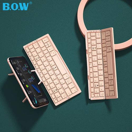 Bowknot Fan Ultra-thin Portable Foldable Bluetooth Wireless Keyboard with Office Hidden Stand