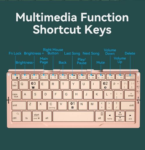 Bowknot Fan Ultra-thin Portable Foldable Bluetooth Wireless Keyboard with Office Hidden Stand