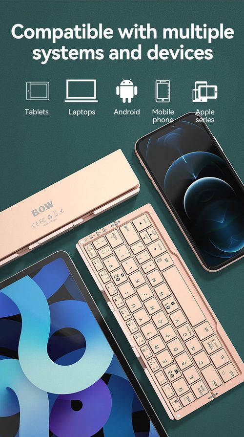 Bowknot Fan Ultra-thin Portable Foldable Bluetooth Wireless Keyboard with Office Hidden Stand