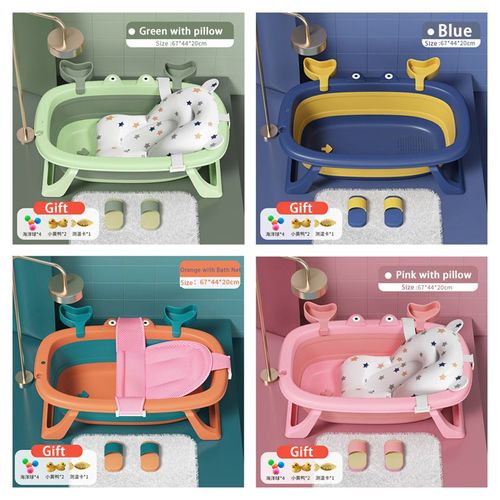 Portable foldable baby bathtub