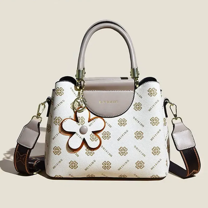 Retro Printed Women's Handbag Fashion Commuter Large Capacity Tote Bag Versatile Multi-layer Shoulder Crossbody Bag 17 sales