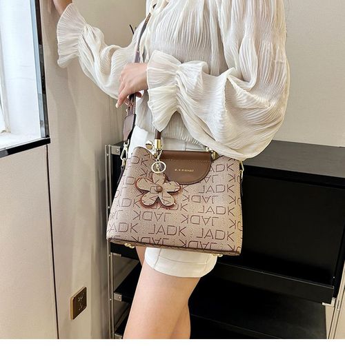 Retro Printed Women's Handbag Fashion Commuter Large Capacity Tote Bag Versatile Multi-layer Shoulder Crossbody Bag 17 sales