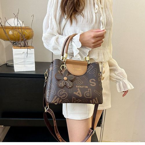 Retro Printed Women's Handbag Fashion Commuter Large Capacity Tote Bag Versatile Multi-layer Shoulder Crossbody Bag 17 sales