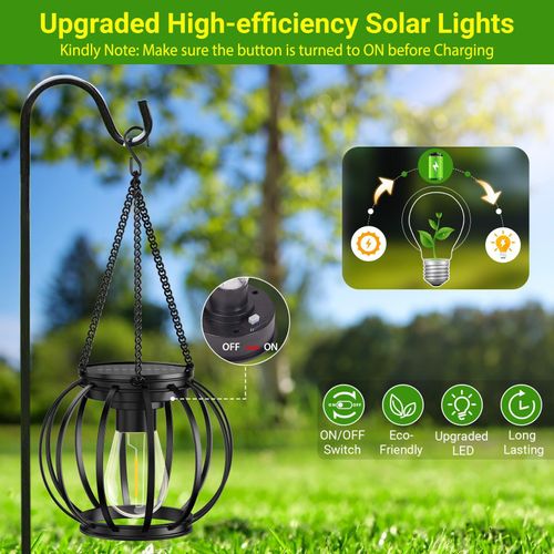 Metal hanging solar light outdoor light