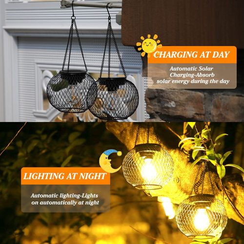 Metal hanging solar light outdoor light